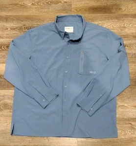 Gillz Button Up Fishing Shirt XXL Blue Long Sleeve Vented Outdoor Performance - Picture 1 of 10