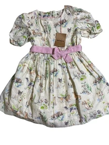 Nuevo Vestido Mini Boden Niñas Manga Abullonada Perro Animal Estampado Talla 4T 5T Novedad Forrado - Imagen 1 de 16