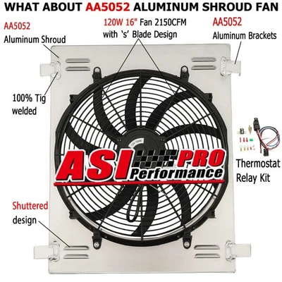 Aluminum Shroud Fan w/ Relay Fit 1932 Ford Model BB 3.3L/Gas For Chevrolet Foto 1 de 4