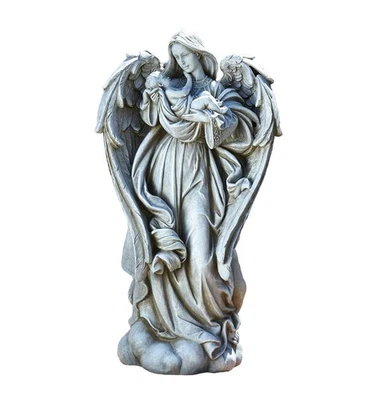 by Roman 25.25-Inch Angel with Baby Statue – Religious Garden Decor, Spiritua... - Image 1 of 2