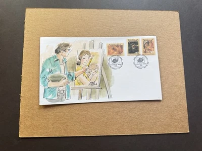 Philippines 1990 FDC(43) +Philippines Painting#2042-44 +Hand-Paint Cachet (A) - Image 1 of 2