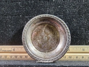 Antique Sterling Silver Tray Engraved 'B' Marked/Tested+ Round 3.5in Rolled Edge - Picture 1 of 4