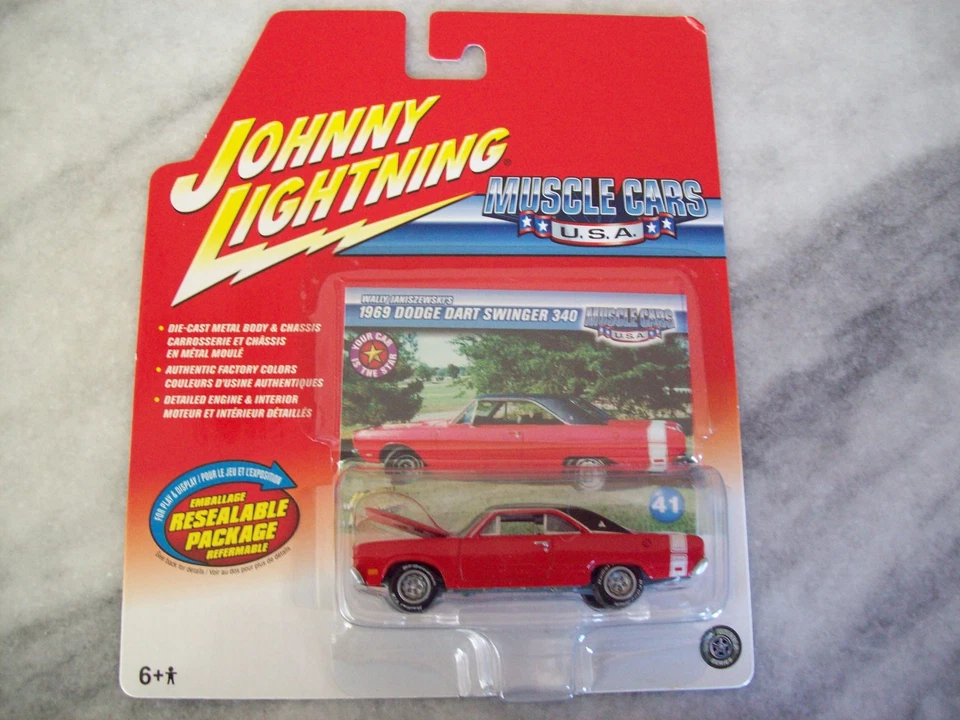 JOHNNY LIGHTNING  1/64 1969 DODGE DART SWINGER 340 DIECAST - Image 1 of 1