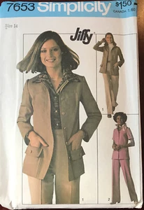 Simplicity 7653 Schnittmuster Gr.14 ungeschnitten 1976 Jiffy Top Hose Jacke Jiffy - Bild 1 von 8