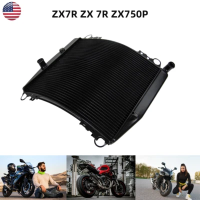 Aluminum Racing Cooler Radiator For 1996-2003 Kawasaki Ninja ZX7R,ZX 7R ZX750P Foto 1 de 4