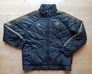 Adidas Real Madrid Stadion Winter Puffer Jacke Jacket schwarz gold L-XL