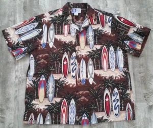 Vintage RJC Herren Hawaii Hemd Gr. XL Surfbretter Palmen braun - Bild 1 von 5