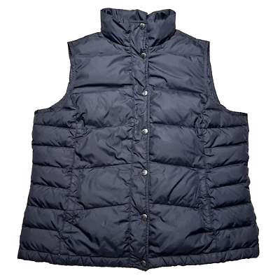 Lands' End Women's Down Filled Puffer Vest Size XL 18 Black Quilted Outdoor - Image 1 of 4