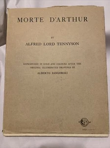 RARE Antique Morte D’Arthur Tennyson ALBERTO SANGORSKI ILLUMINATED Book w/DJ - Picture 1 of 9