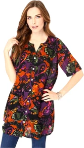 16W Short Sleeve Angelina Tunic BLOUSE SHIRT TUNIC TOP FAST USA SHIP. #300 - Picture 1 of 4
