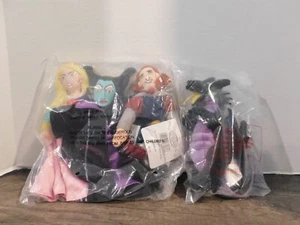 Disney Store Sleeping Beauty Maleficent Dragon 7” Bean Bag Aurora, Prince SET! - Picture 1 of 1
