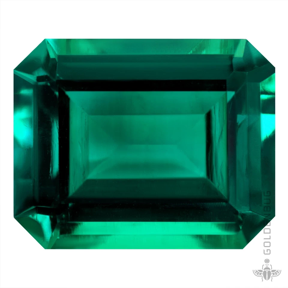 Emerald Genuine Octagon Clean Top Green Hydrothermal Gemstone Zambian Emerald EU - Image 1 of 4