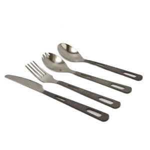 Camping Picnic Titanium Tableware Fork Long Handle Sawtooth Table Knife Spoon