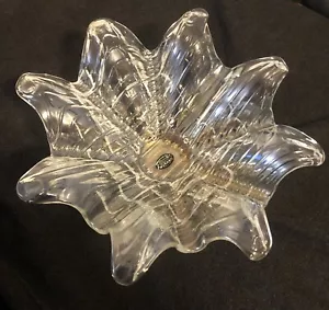 Murano Art Glass Bowl Centerpiece Clear Iridescent Glass - Picture 1 of 12