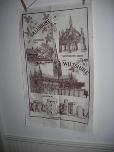Salisbury and Wiltshire Souvenir Linen Towel - Picture 1 of 1