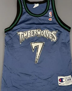 Terrell Brandon #7 Minnesota Timberwolves Champion Jersey L 14/16 NBA 90s Ant - Picture 1 of 4