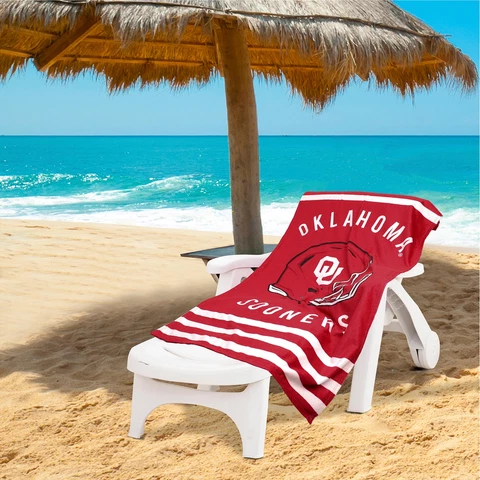 Northwest NCAA Oklahoma Sooners Stripes Beach Towel, 30"X60" Cover