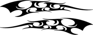 set of 2 Tribal Flame Vinyl Decals Truck, Motorcycle Tank, Car Decals A81 - Picture 1 of 1