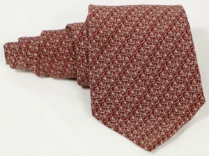 Chloe Red Pure Silk Tie with White Pattern Vintage Read - Picture 1 of 16