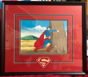 SUPERMAN ANIMIERTE Serie OPC Filmation Prod ANIMATION CEL Pro mattiert/gerahmt - Bild 1 von 3