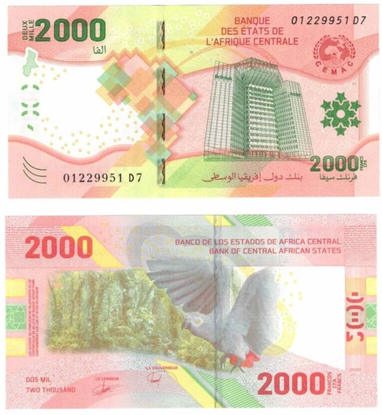 2023 Central African States Banknote 2000 Francs P702 UNC Hybrid Substrate - Image 1 of 1