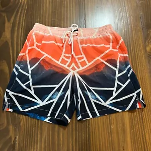 🌊 Sundek Mens M Swim Shorts Blue Peach Trunks 🏖️ - Picture 1 of 6