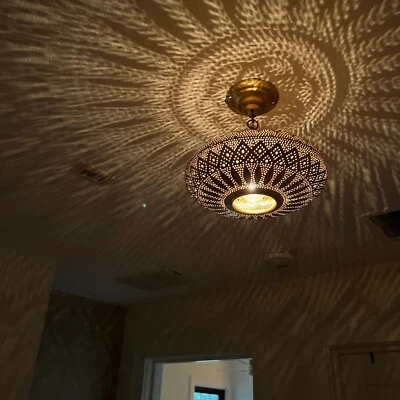 Moroccan brass chandelier lighting, Hanging Shade for a Stunning Look, Lamp - Image 1 of 4