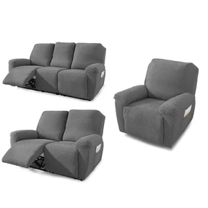 1/2/3 Seater Elastic Recliner Sofa Cover Stretch Armchair Covers Couch Slipcover - Picture 1 of 21