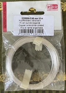 Efco 0.60 mm x 10 m Copper Wire Silver Plated Craft Flower - Picture 1 of 1