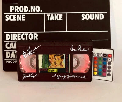 复古 VHS 灯、Psycho VHS 录像带、万圣节礼物、恐怖电影灯风扇 — 第 1/4 张图片