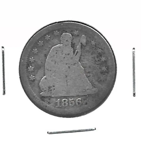 1856-S Seated Liberty Quarter Good+ Cover