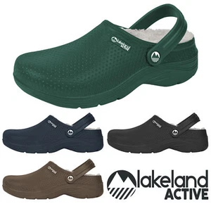 Lakeland Active Men's Fleece-Lined Dockray Garden Clogs Warm Faux Fur Waterproof - Picture 1 of 29