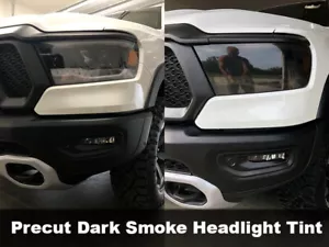 Crux Moto Headlight tint Precut Dark Smoke 20% fits Ram Rebel 2019 + - Foto 1 di 1