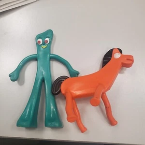 Vintage 1989 6" Gumby & 4" Pokey Rubber Figure, Jesco Prema Toy Co, Hong Kong - Foto 1 di 16