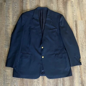 Brooks Brothers Brooksease Blazer Loro Piana Gold Button Midnight Navy Men’s 48L - Picture 1 of 13