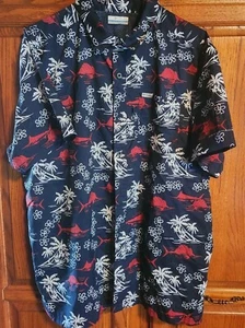 Camisa Columbia PFG Omni Tono Ventilada Estampado Completo Para Hombres LG Pez Espada Pesca - Imagen 1 de 5
