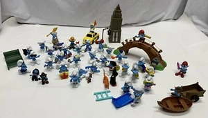 Large Lot Of 40 Smurfs Characters Smurf Tower Taxi And More - Picture 1 of 6