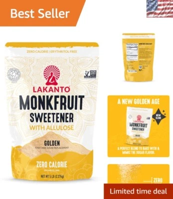Adoçante de frutas Golden Monk com alulose - Substituição de açúcar zero calorias 5 lb - Imagem 1 de 4