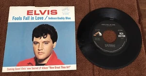 Elvis Presley Fools Fall In Love 45rpm Record And Picture Sleeve 47-9056 - Picture 1 of 2