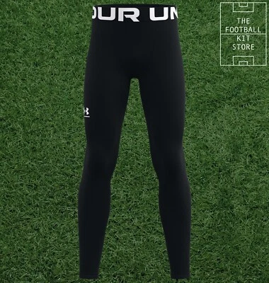 Under Armour ColdGear Leggings Black - UA CG Baselayer Tights Youth - All Sizes - Image 1 of 4