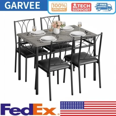 Juego de mesa de comedor de cocina de 5 piezas para 4 con sillas Mesa de comedor con sillas Foto 1 de 4