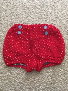 Mini Baby Boden Girls 18-24 Months Red Polka Dots Corduroy Bubble Shorts - Picture 1 of 3