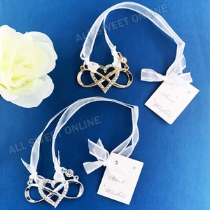 Wedding Bridal Good Luck Charm Diamante Infinity Love Heart Charm Horseshoe AU - Picture 1 of 13
