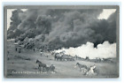 Fire in California Oil Field Horse Wagon Excellent View