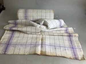 Antico del 1900_Balle di lino lino lino contadino viola - a quadretti_circa 500 x 63 cm - Foto 1 di 7