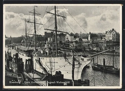 Ansichtskarte Hamburg, Segelschiff Hein Godenwind Jugend-Wohnschiff 1940  - Bild 1 von 2