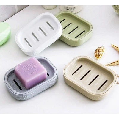 Soap holder 11x8cm plastic beige or gray storage bathroom sink shower - Image 1 of 4