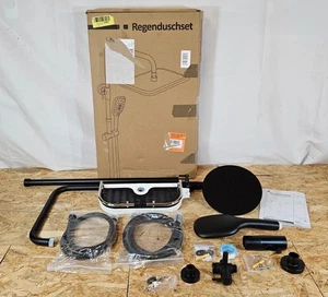 Görbach Duschsystem Duschset ohne Duscharmatur Überkopfbrauseset matt schwarz - Bild 1 von 9