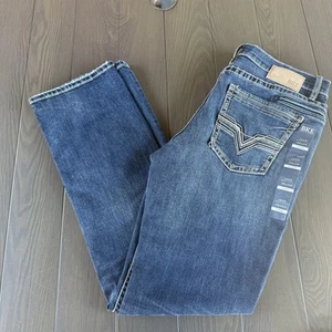 Jeans uomo bootcut Jake fibbia BKE 36x34 lavaggio medio blu denim elasticizzato premium - Foto 1 di 15