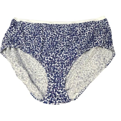Hanes Womens Size 12 Panty Brief Leopard Print Purple White New Without Tags - Image 1 of 4